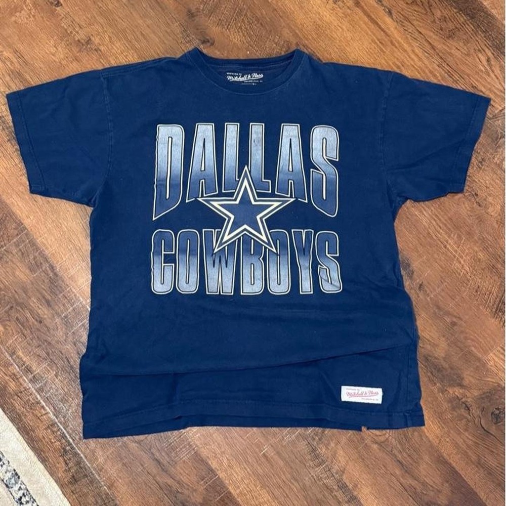 Mitchell & Ness Dallas Cowboys Navy Blue Graphic T-Shirt Mens XL NFL Star Logo